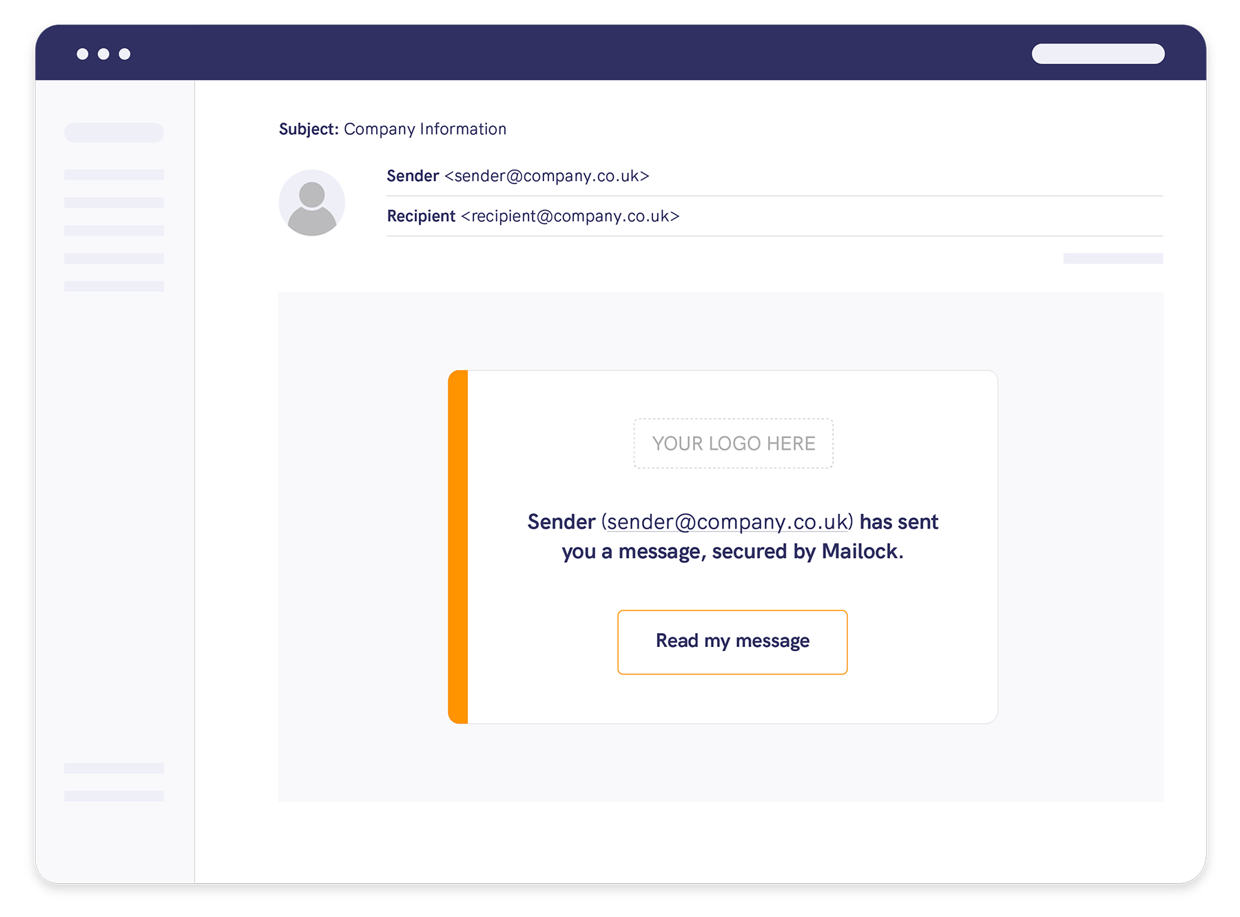 Secure message arriving in an inbox