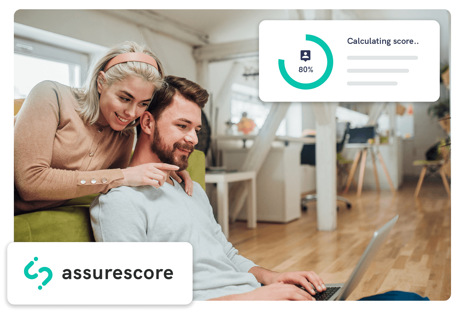 AssureScore customers using laptop to verify their identity online
