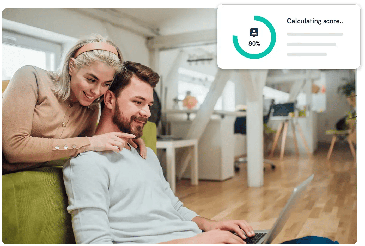 Customers using assurescore at home in living room