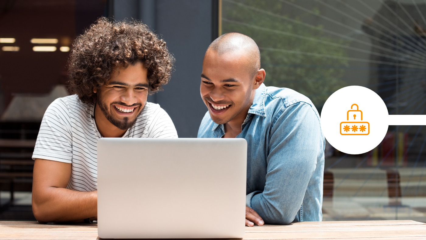 Australian colleagues checking secure email
