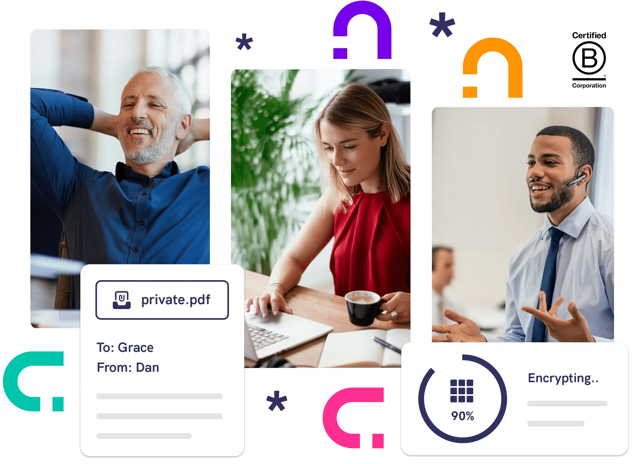 Professionals using secure email to deliver confidential communications