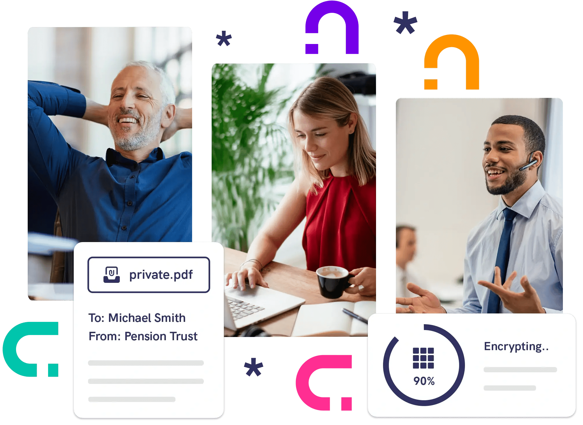 Professionals using secure email to deliver confidential communications