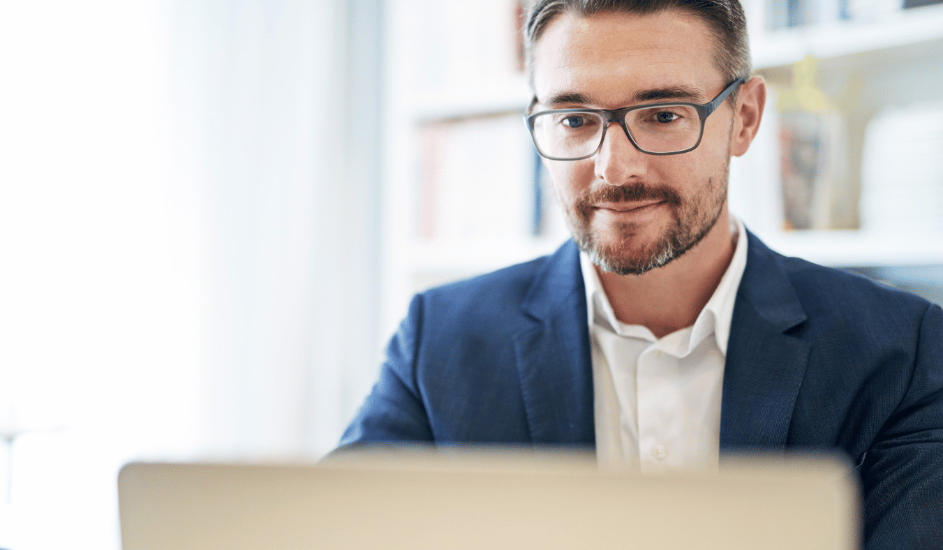 Professional man completing email compliance checklist