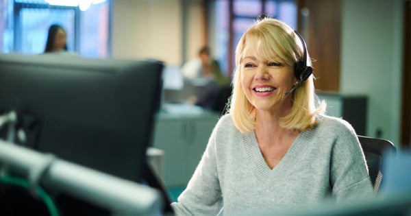 Customer service adviser on phone