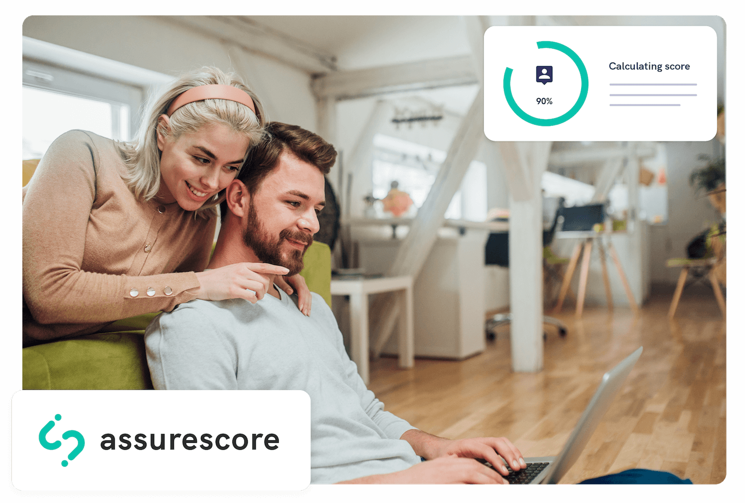 Customers using assurescore at home in living room