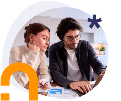 Customers using financial services portal