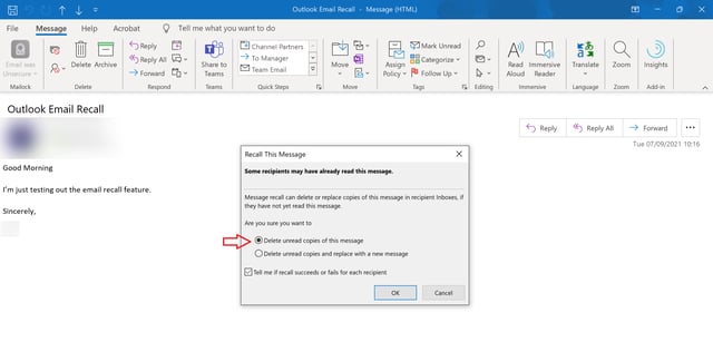 Delete Unread Copies Of Outlook Email