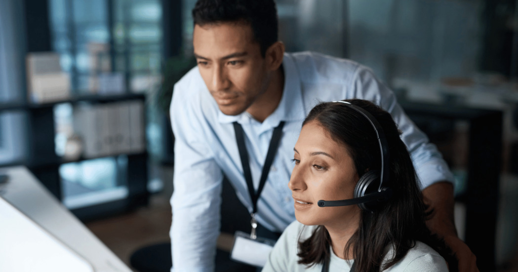 Colleagues securing personal data in office