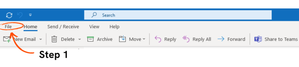 Enable S/MIME encryption in Outlook - Step 1