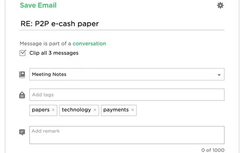 Evernote outlook addin