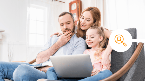 family using a laptop for life admin