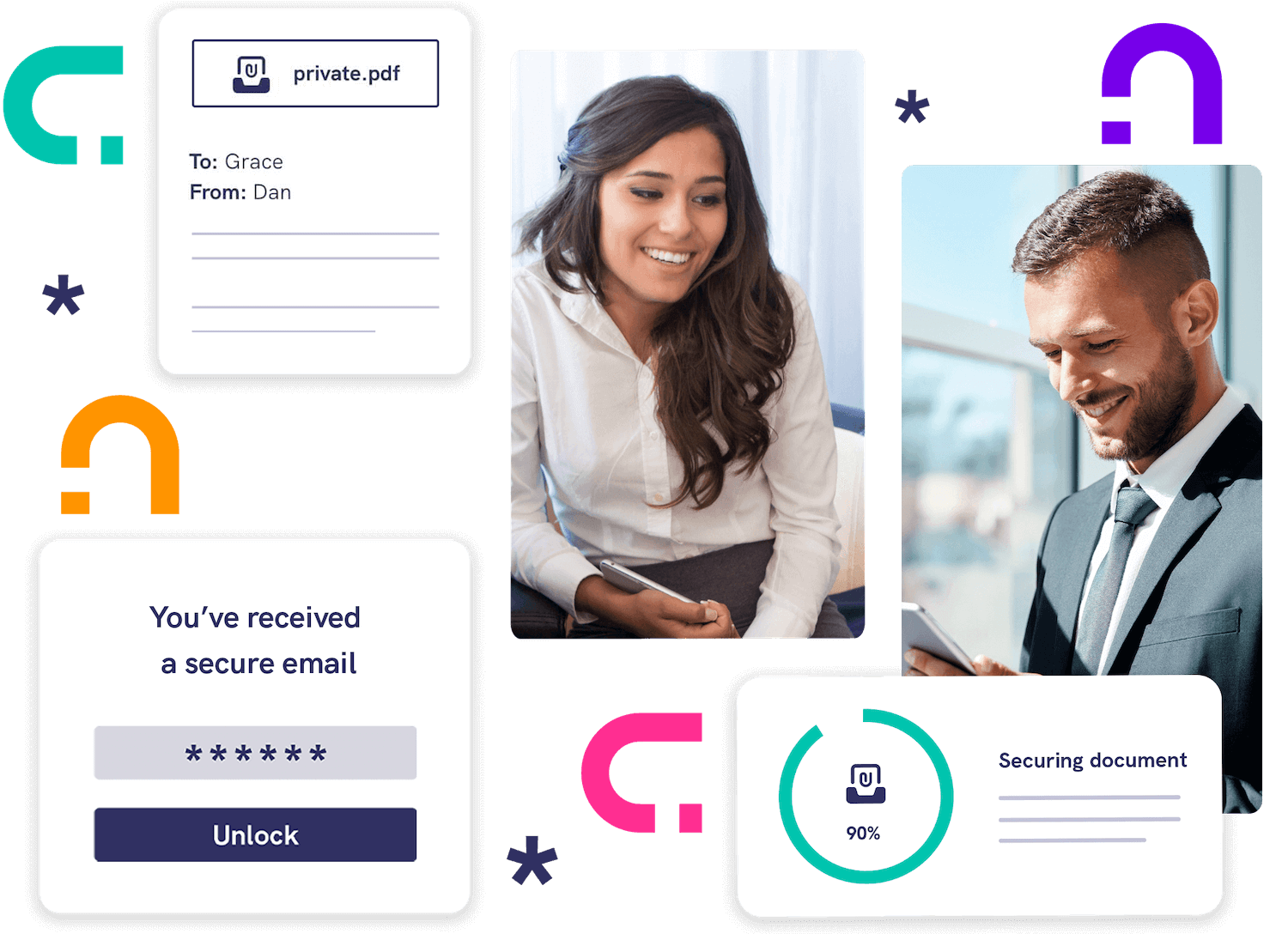 Financial services professionals using Mailock to communicate securely by email