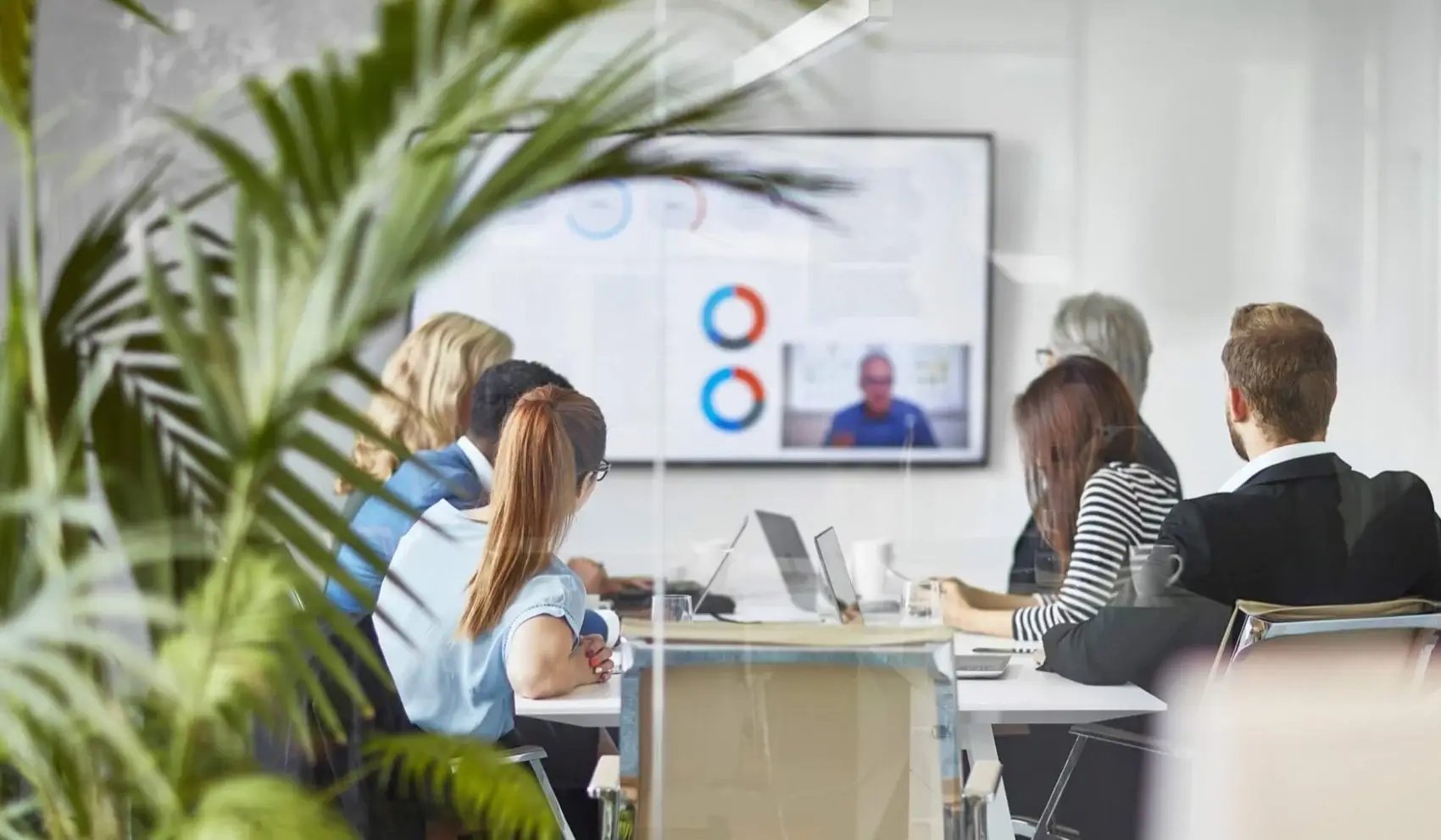 Financial services providers and platforms in meeting and video call at office (1)
