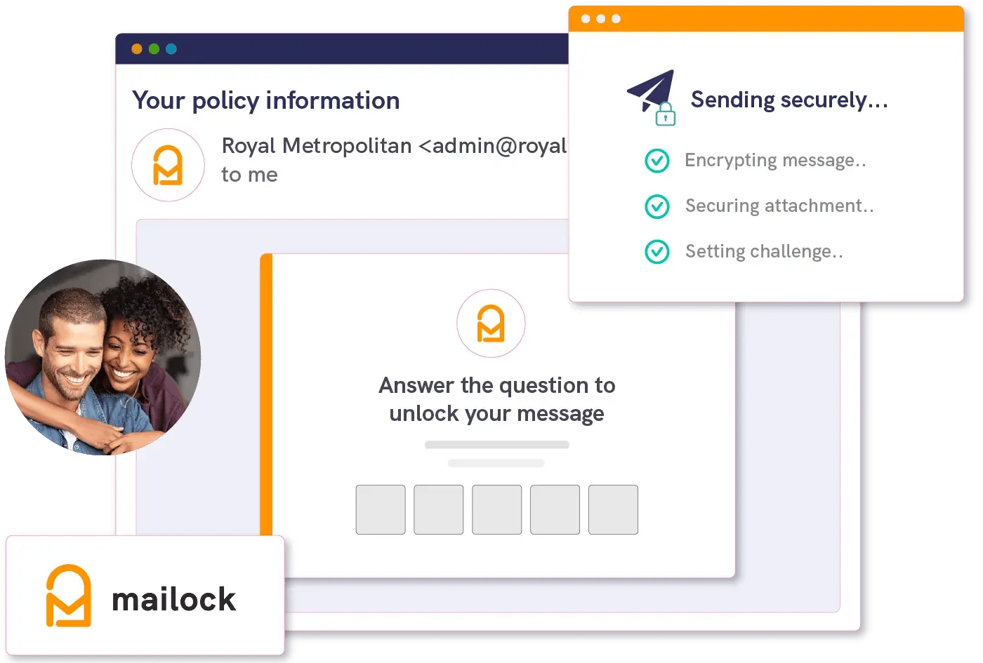 Mailock secure email interface and logo
