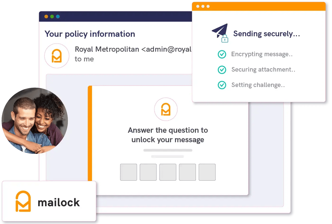 Mailock secure email interface and logo