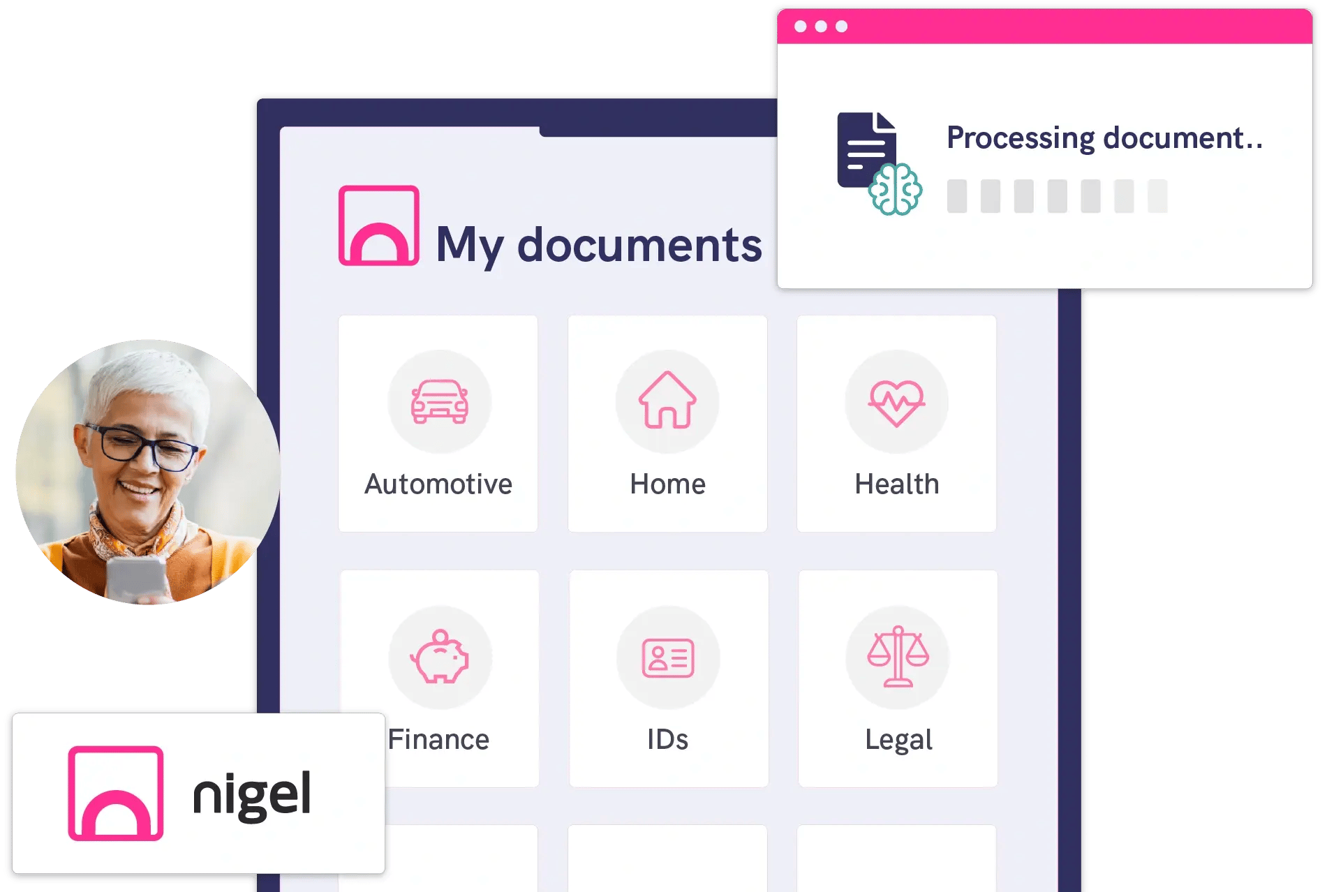 Nigel interface and logo