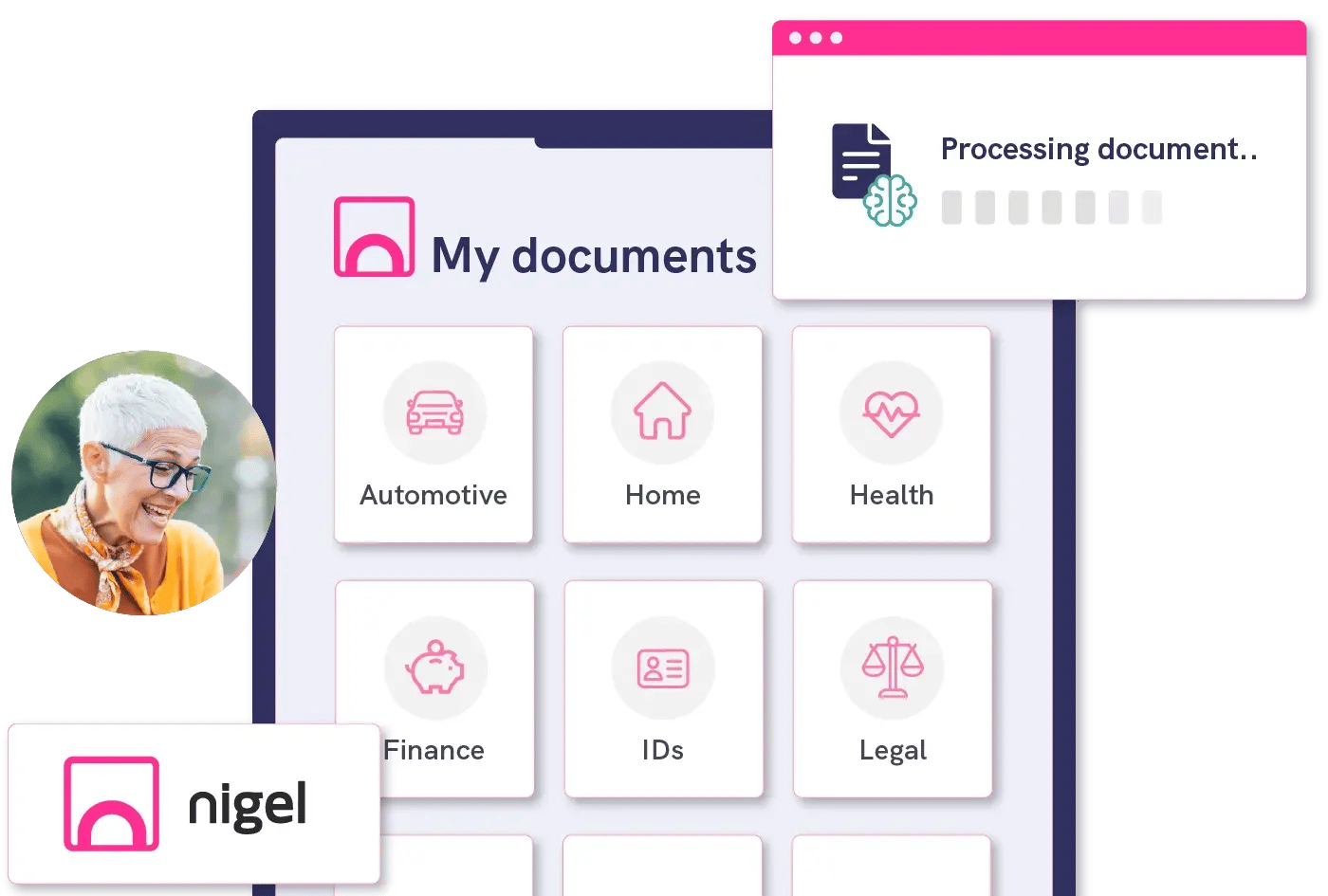 Nigel interface and logo