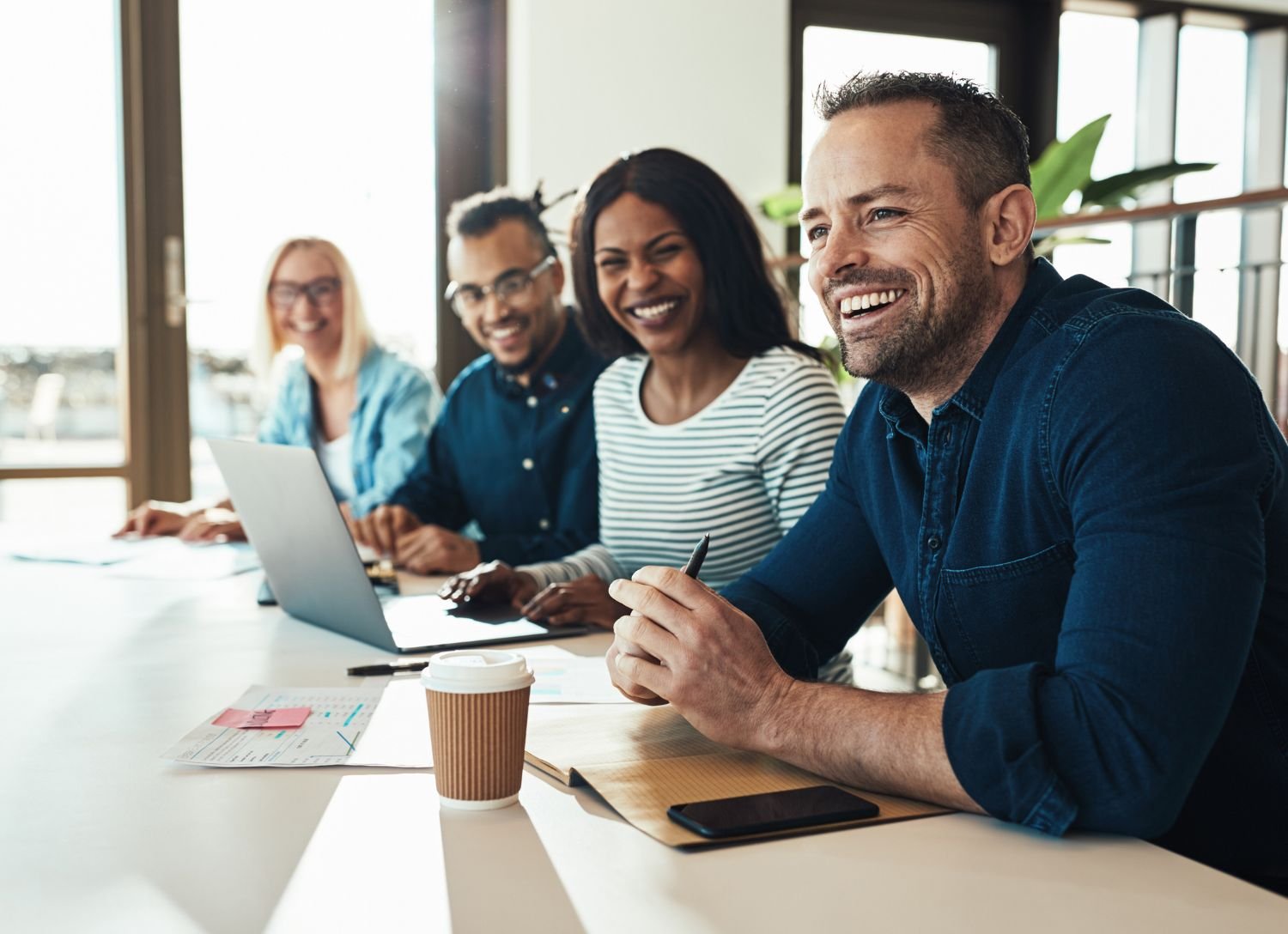 Meeting together in the office