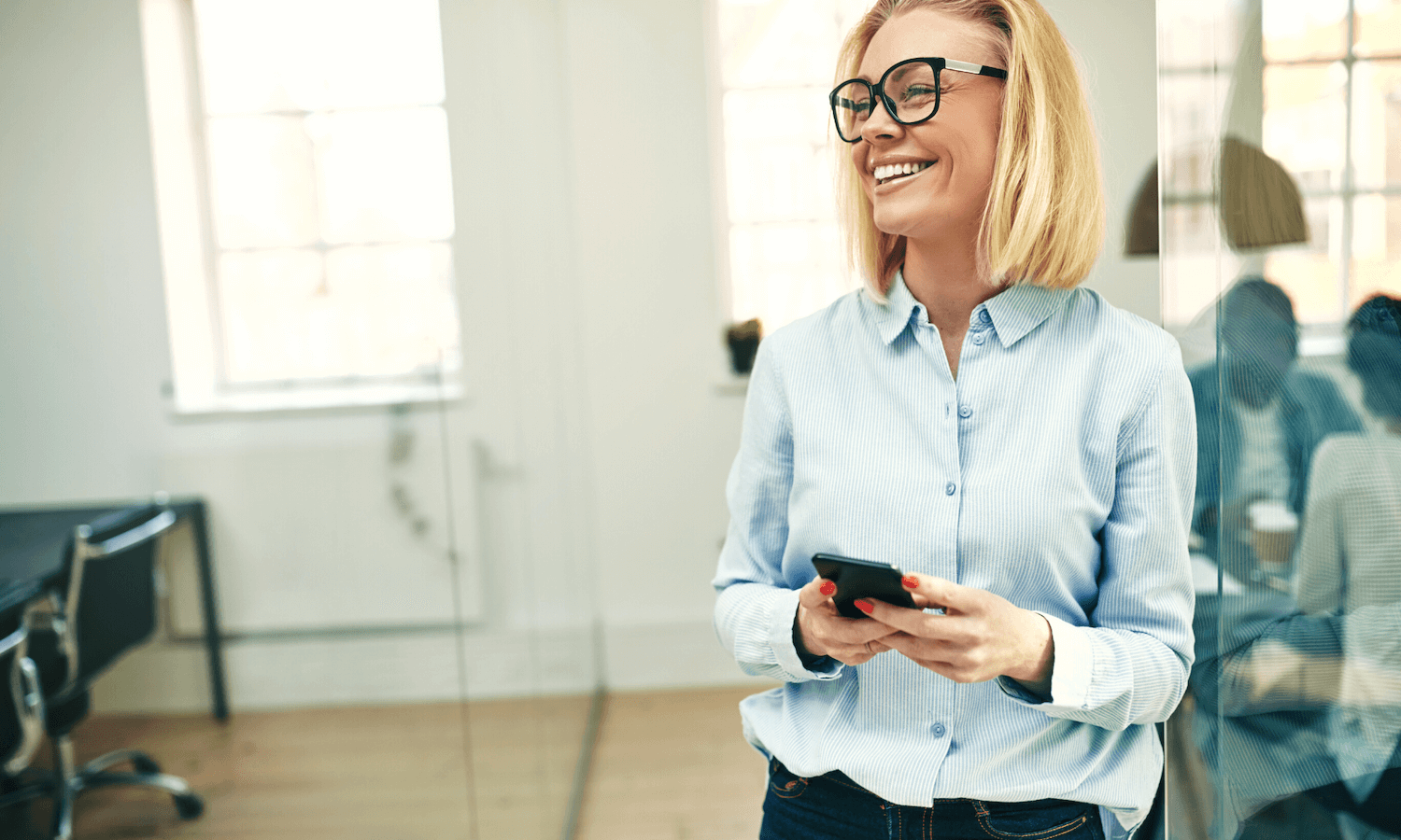 Woman smiling in office