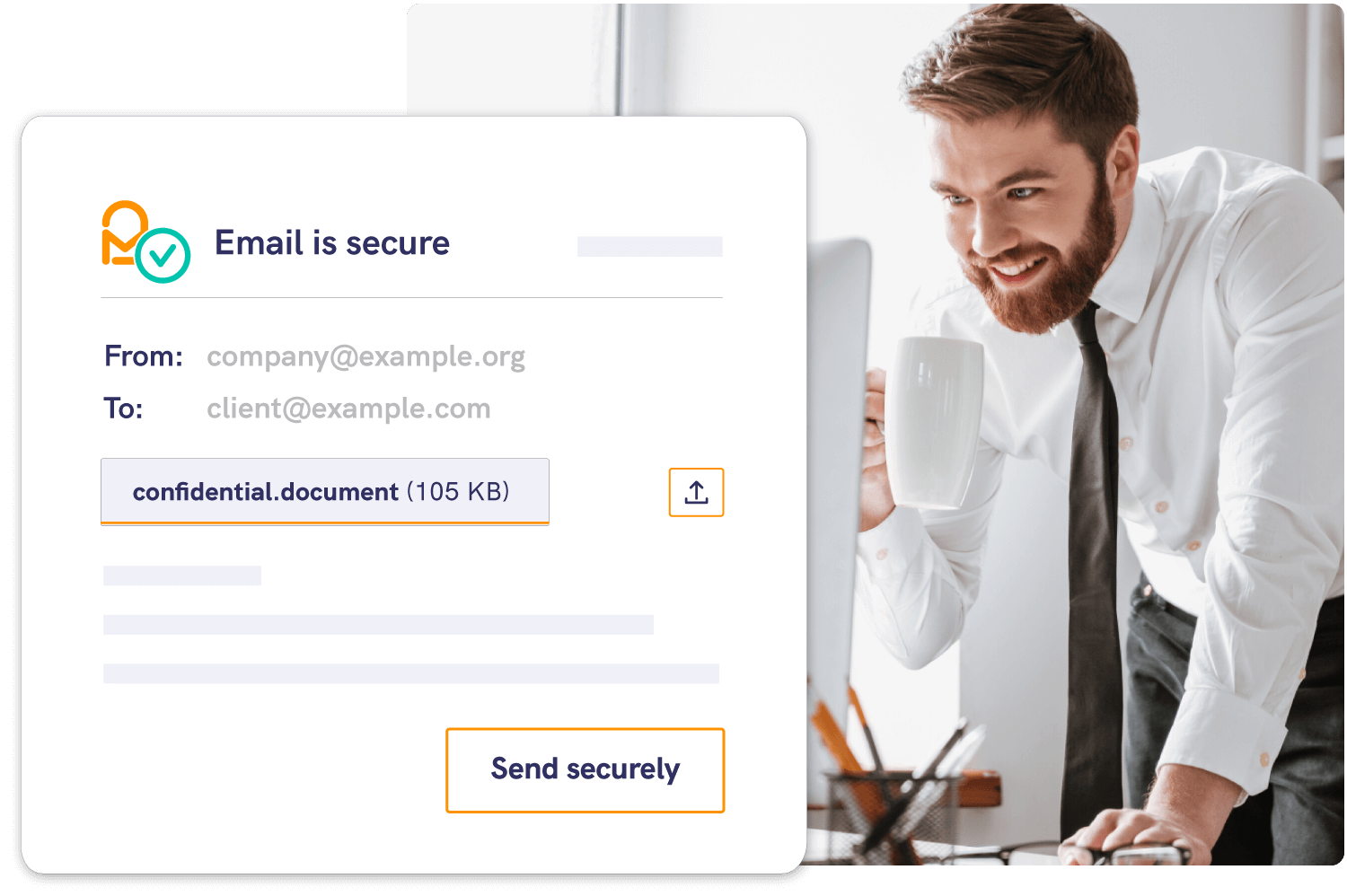 Financial adviser using Mailock secure email to communicate with customers