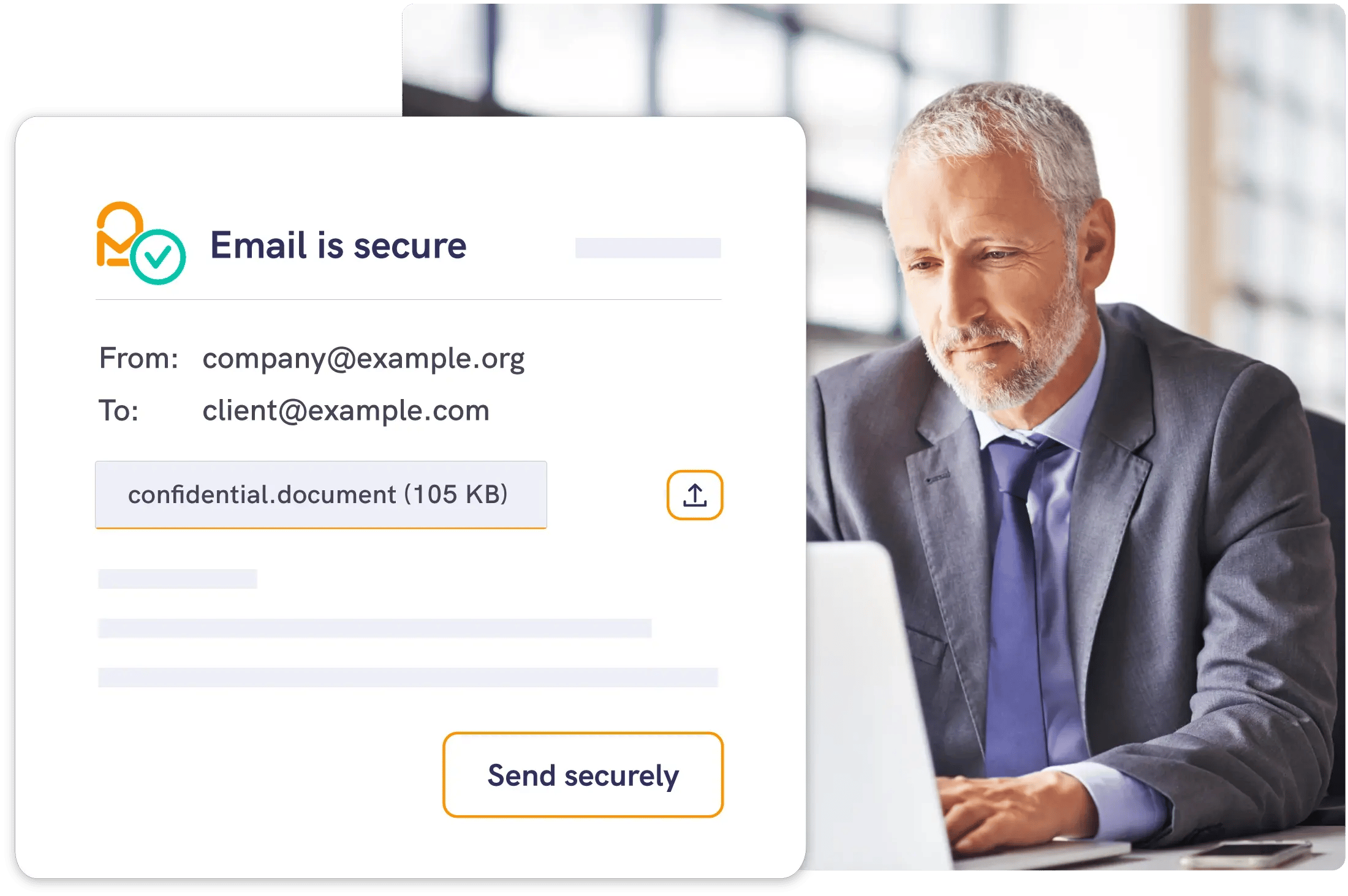 Financial adviser using Mailock secure email to communicate with clients securely