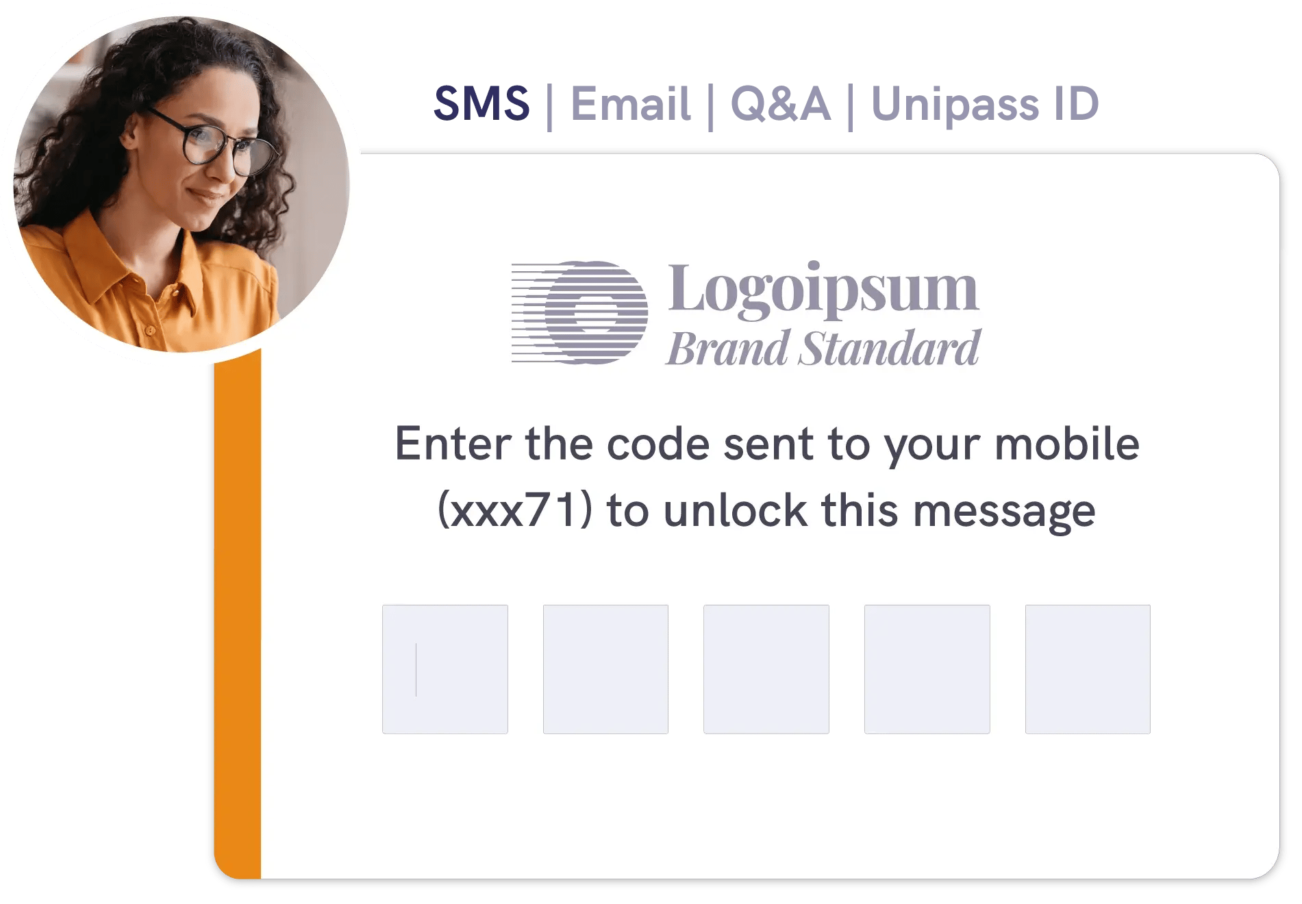 Customer reading a message with an SMS code challenge from a financial provider