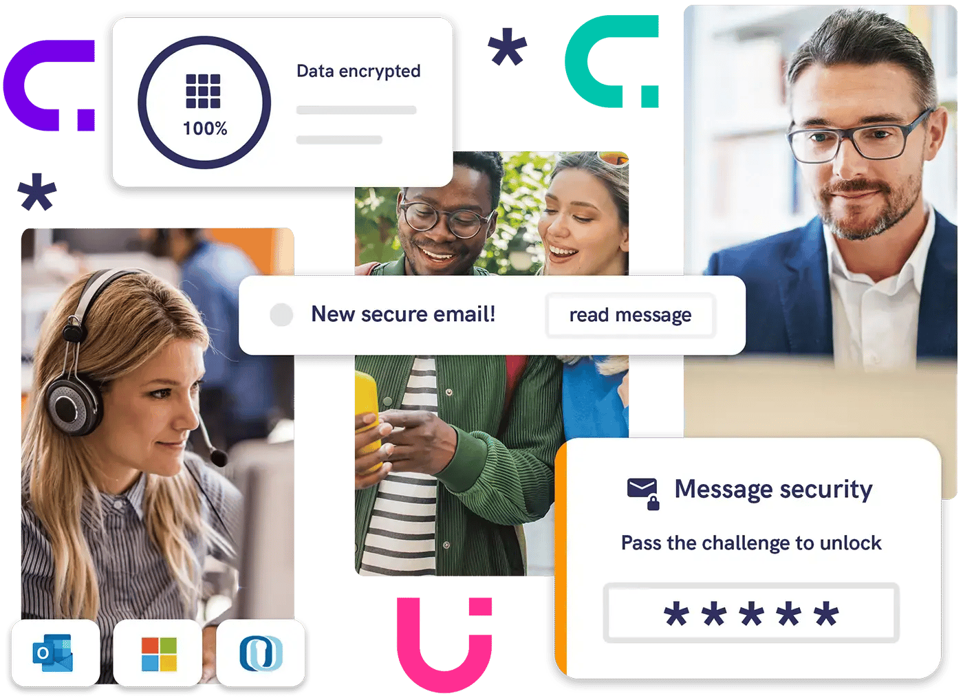 Professionals and consumers sending and receiving secure emails