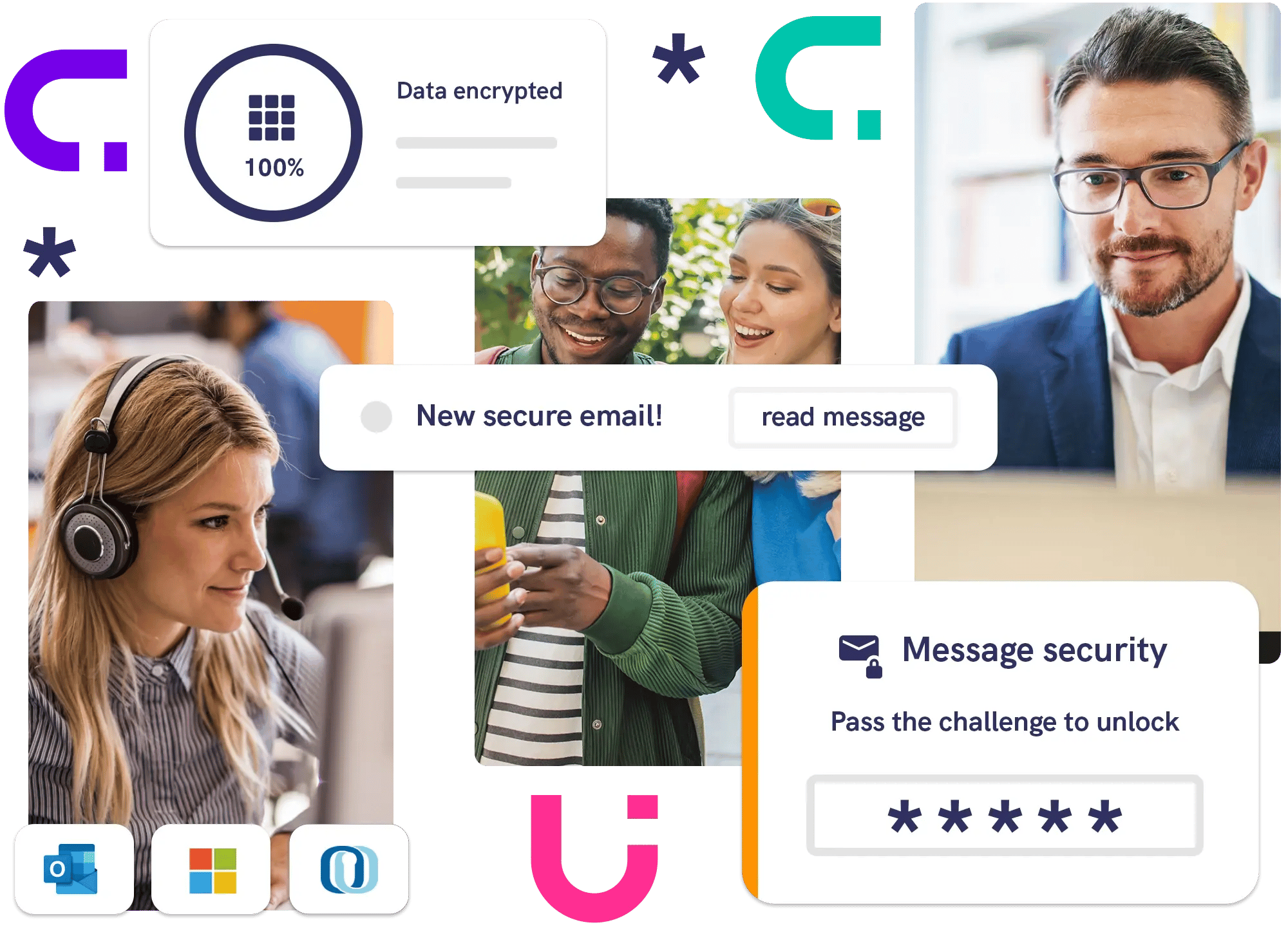 Professionals and consumers sending and receiving secure emails