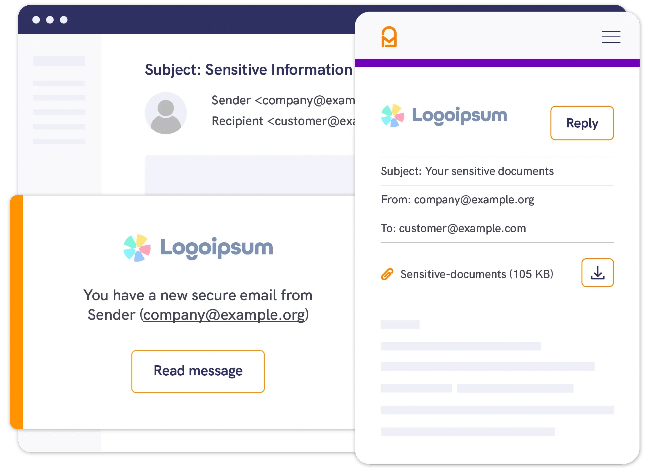 Receiving a Mailock automated secure email as a customer