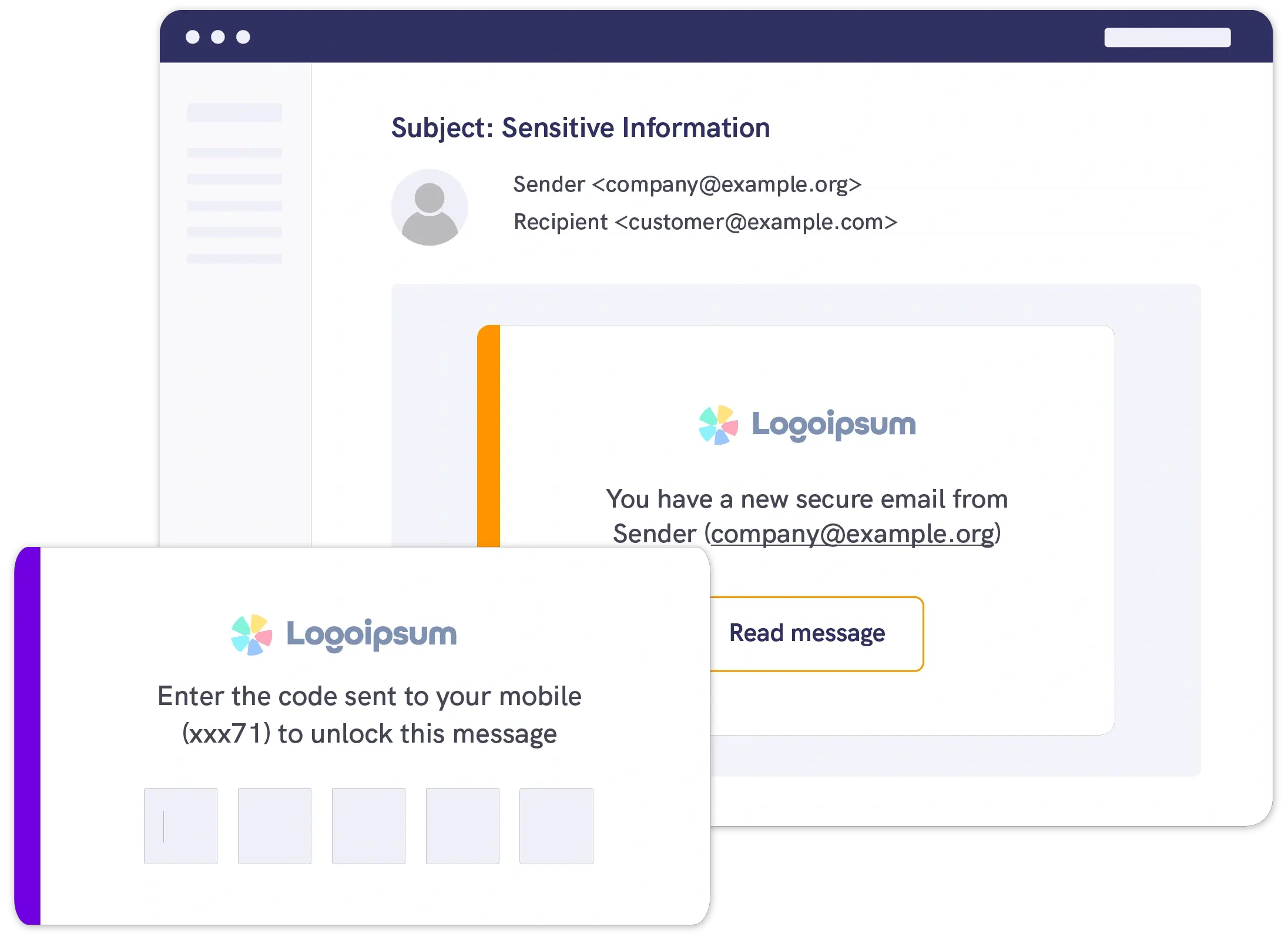 A Mailock automated message secured using SMS authentication
