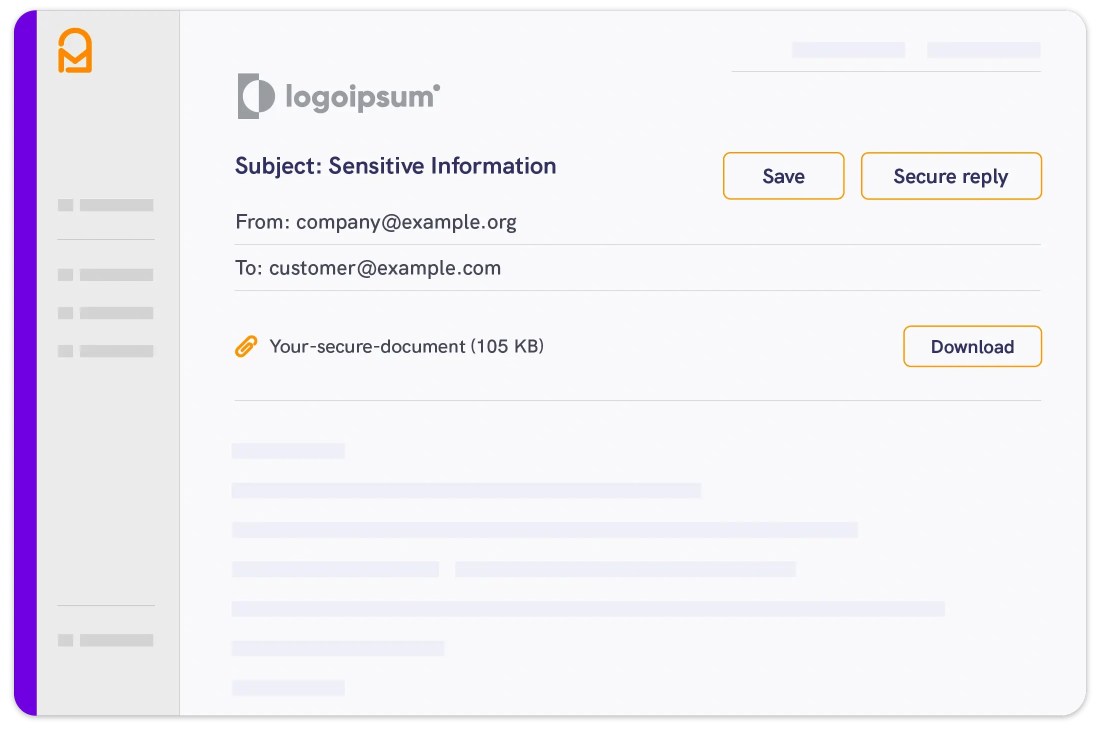 Secure compose interface using the Mailock web app