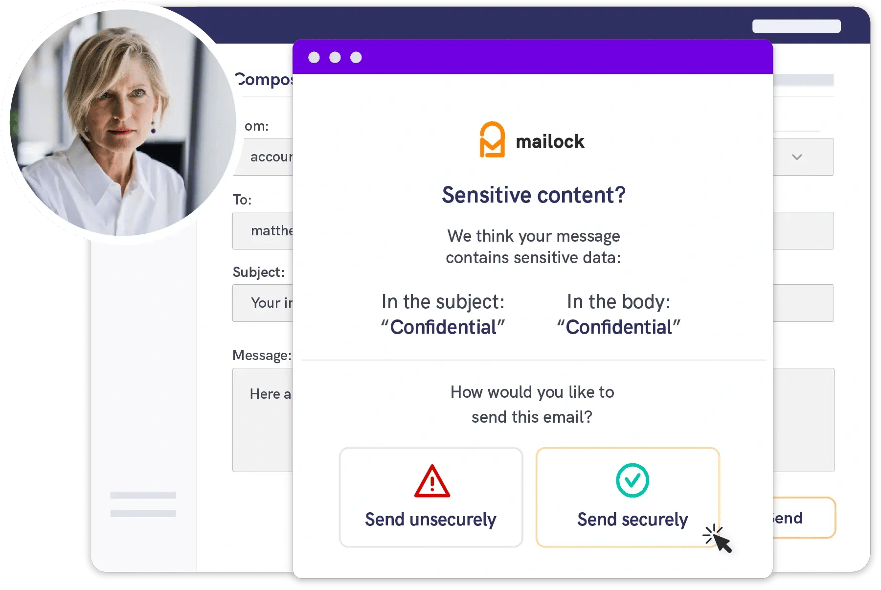 Mailock trigger word warning interface