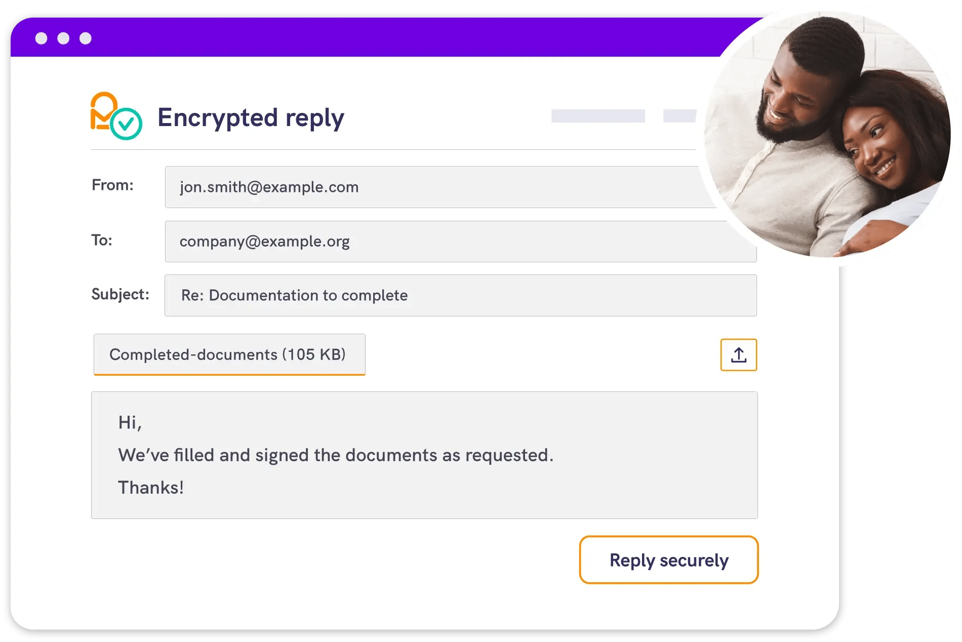 Customers replying using Mailock