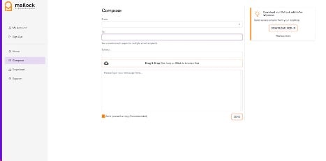 Mailock secure compose pane Mailock secure compose pane