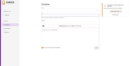 Mailock secure compose pane