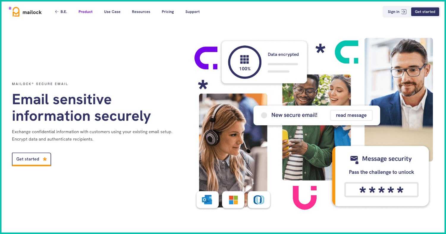 Mailock secure email homepage-1