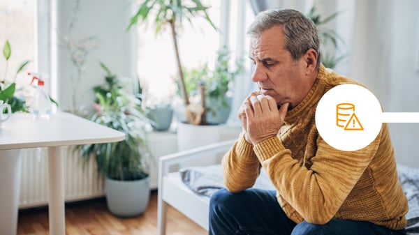 Man looking unhappy after impersonation attack