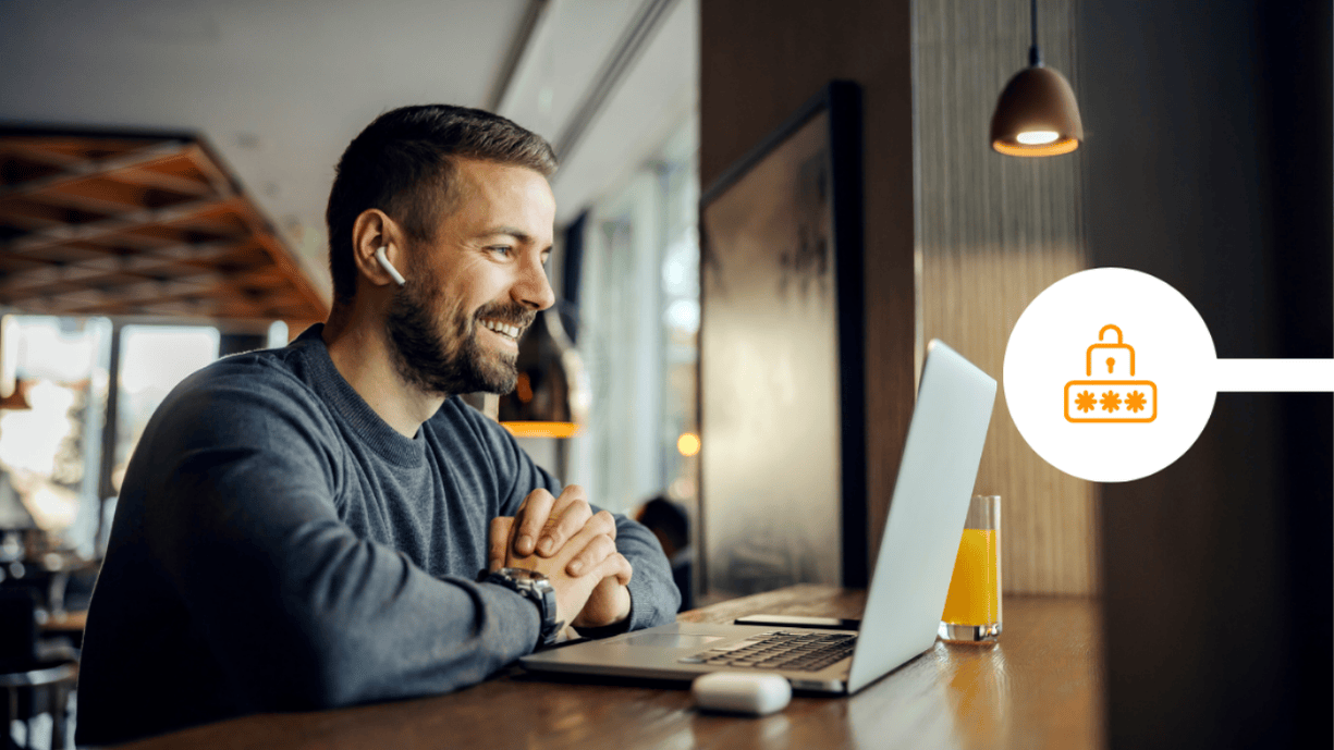 Man on laptop virtual call