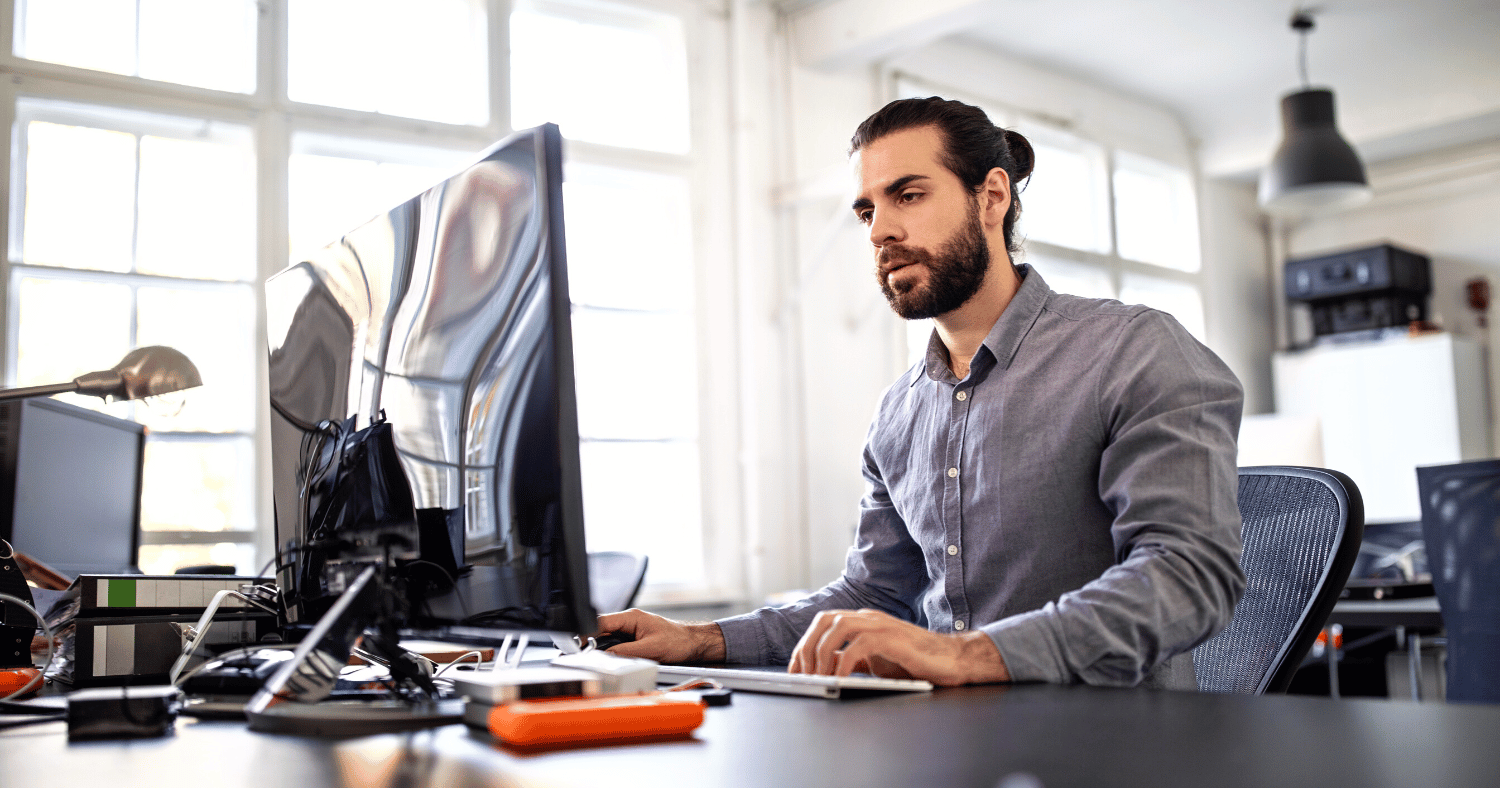 Man securing customer emails for compliance