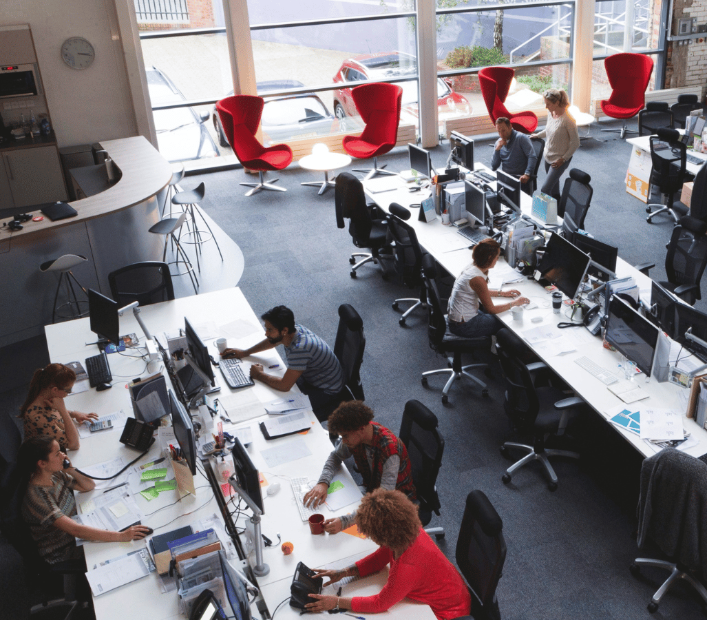 Office setting with staff working-1
