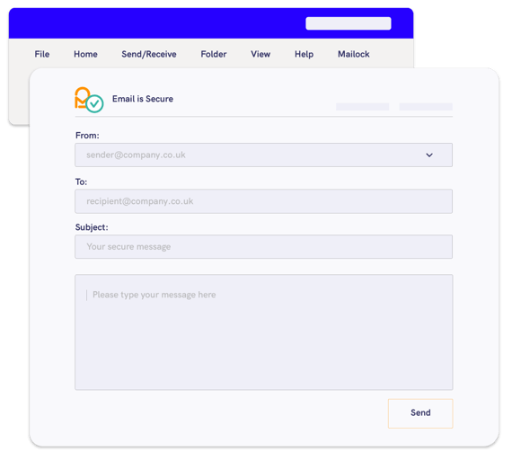 Outlook static GIF - sending a secure email