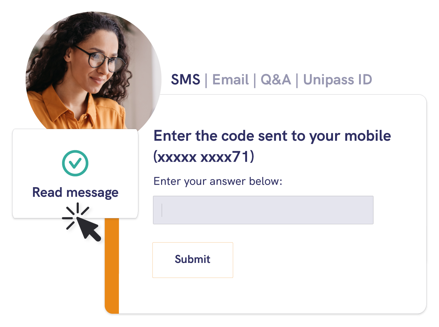 Recipient receiving secure email and clicking read message