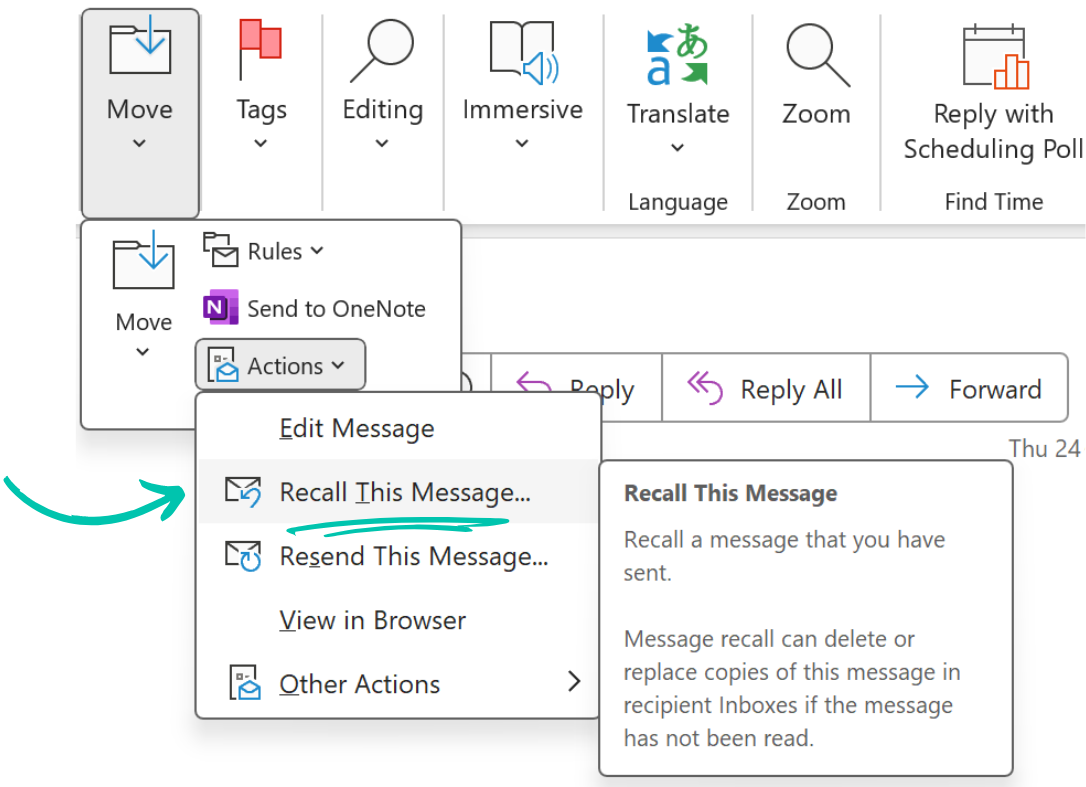 How to Recall an Email in Outlook