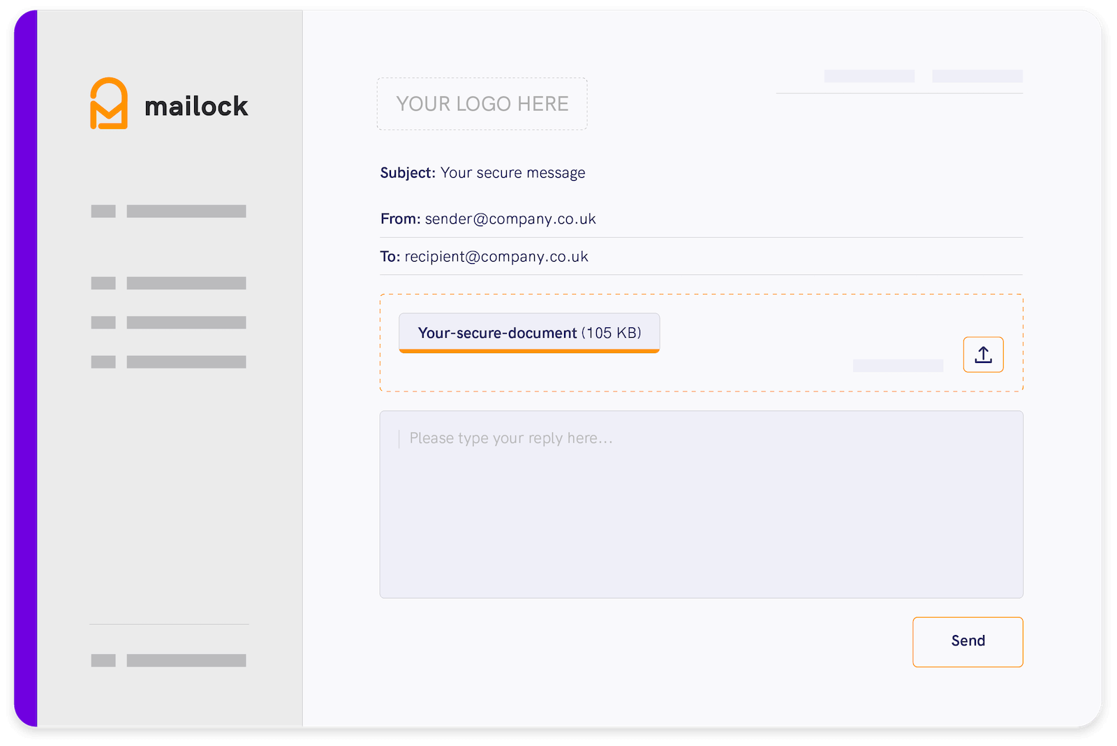 Secure reply using our Mailock web app