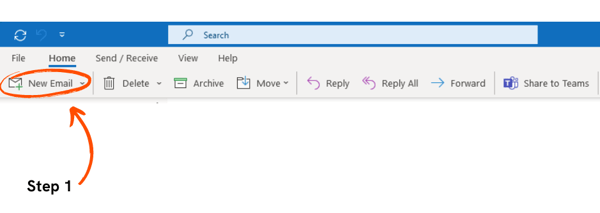 Sending an encrypted email - Step 1