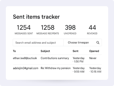 Sent items tracker