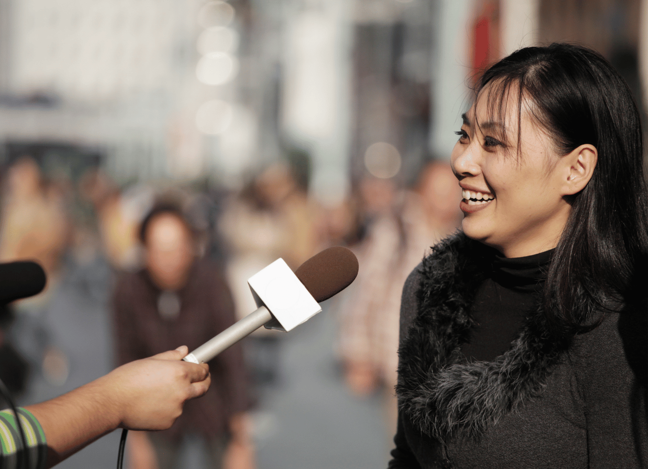 Street interview with consumer