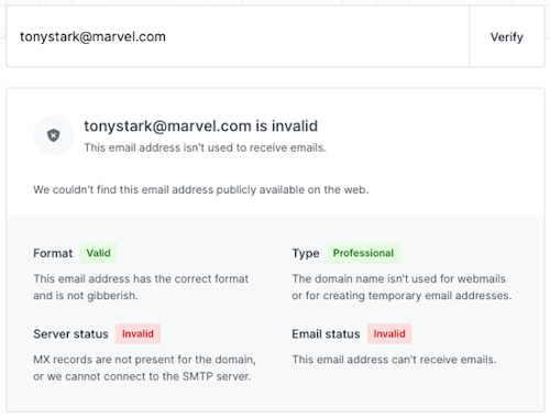 Validating an email address