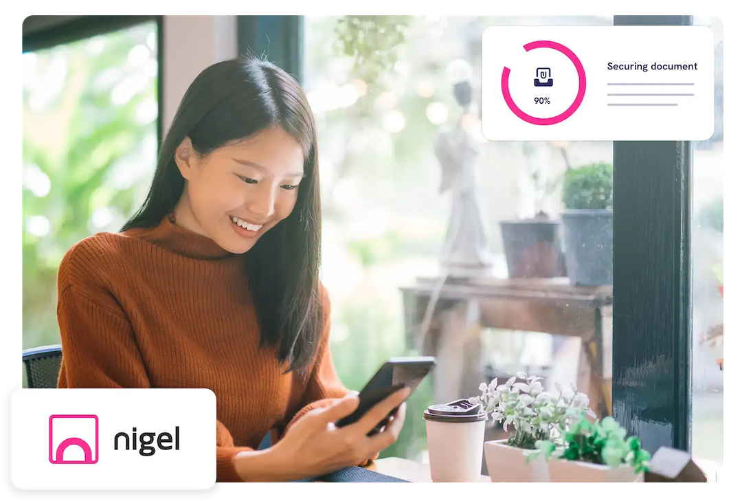 Woman Receiving A Notification On Their Phone Using the One Nigel App