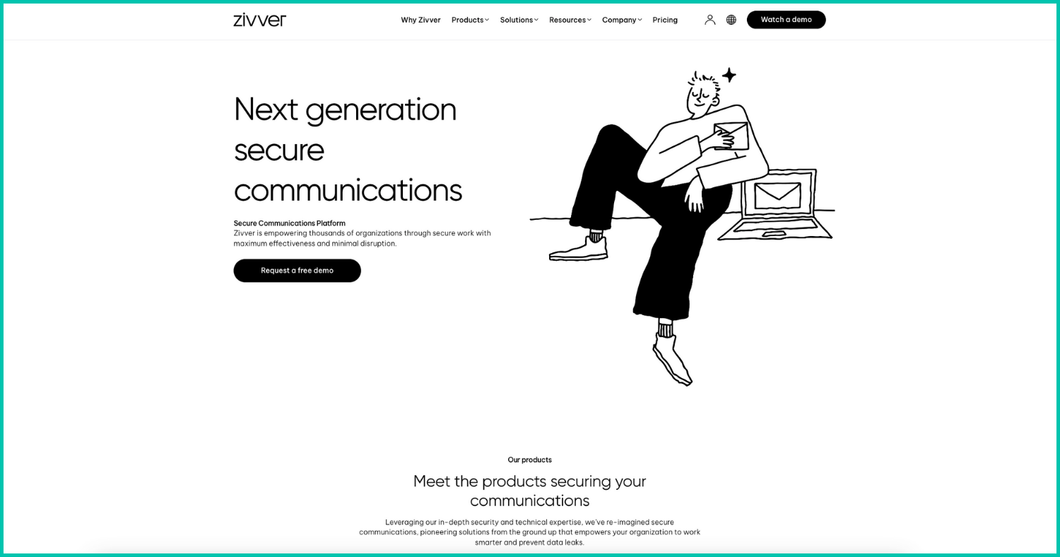 Zivver secure email homepage-1
